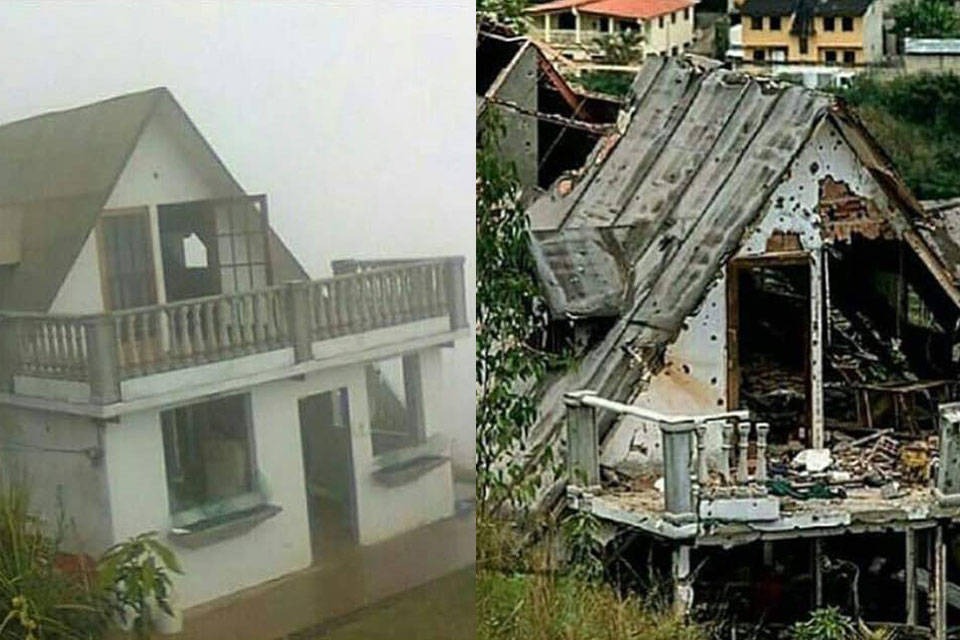 The Junquito cabin — Before and after comparison