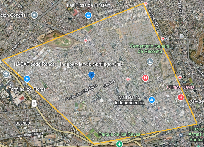 Independencia commune, Santiago — 33°24'51"S 70°39'51"W